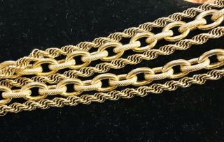 Vintage Monet Gold Tone multi chain chunky choker necklace 4