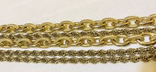 Vintage Monet Gold Tone multi chain chunky choker necklace 7