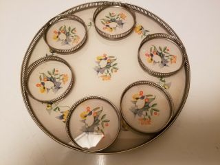 Vintage Glass Tray And Coaster Set Mid Century Japan