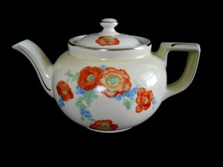 Vintage Hall China Orange Poppy Boston Teapot - Lid