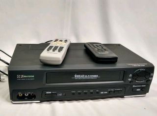 Emerson Ewv601 Vcr Video Cassette Recorder 4 Head 19 Micron Head Remote Controls