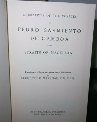 Narratives of the Voyages of Pedro Sarmiento de Gamboa Magellan 1970 Hakluyt 2
