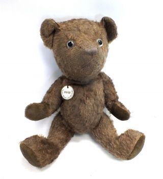 Teddy Bears Of Witney Jointed Vintage Style David Brown Bear 12 " Tag - C78