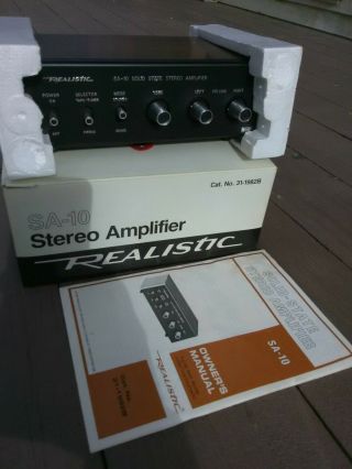 Radio Shack Realistic Sa 10 Solid State Stereo Amplifier 31 - 1982b Great
