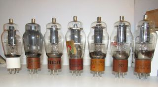Set Of 7 Type 807 Amplifier Tubes W/micanol Bases.  All Tv - 7/u Test Strong.