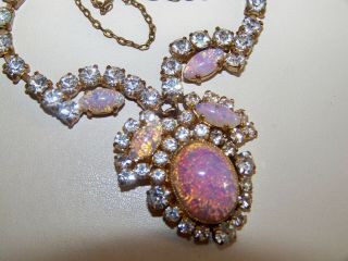 Vintage Jewellery Art Deco Fire Opal Dragons Breath Lavaliere Cocktail Necklace