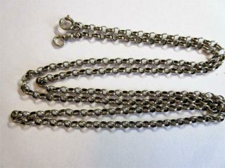 Vintage Sterling Silver 28 " Long Belcher Link Necklace,  Chain - 11.  6g