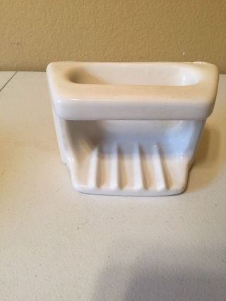 Vintage White Ceramic Porcelain Bathroom Soap Dish
