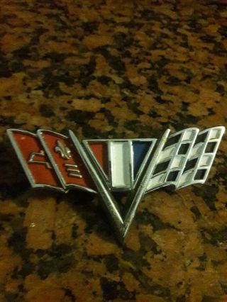 Vtg Chevrolet Corvette Stingray Auto Badge Emblem Metal 1960s Part