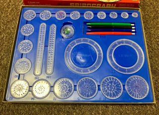 Vintage Kenner Spirograph Set 401 Complete Blue Tray 1967 Toy Board Game 2
