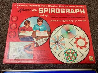 Vintage Kenner Spirograph Set 401 Complete Blue Tray 1967 Toy Board Game 3