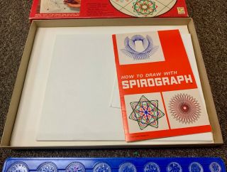 Vintage Kenner Spirograph Set 401 Complete Blue Tray 1967 Toy Board Game 4