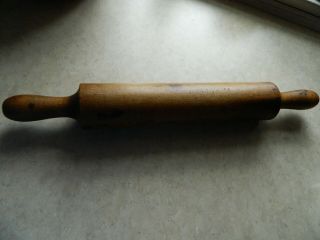 Vintage Solid Wooden One Piece Rolling Pin Rustic Farmhouse 17 "