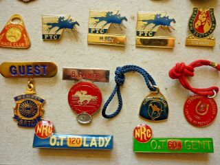 THIRTY FOUR (34) VINTAGE WORLD RACECOURSES HORSE RACING BADGES 6