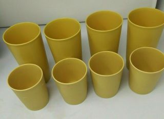Vintage Tupperware Harvest Gold 8 Cups 1251 - 17 And 873 - 9