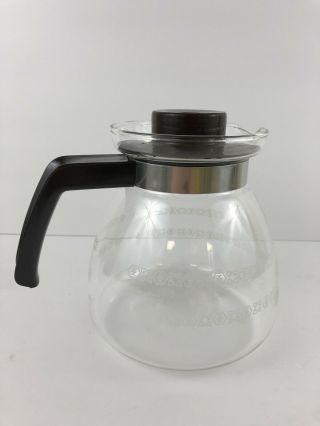 Vintage Melitta Corning 6 Cup Glass Replacement Coffee Pot Carafe & Lid For Drip