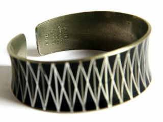 Vintage Jorgen Jensen Pewter Cuff Bracelet Handmade Denmark 772