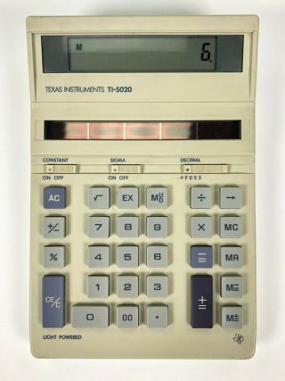 Vintage Texas Instruments Ti - 5020 Light Powered Electronic Calculator -