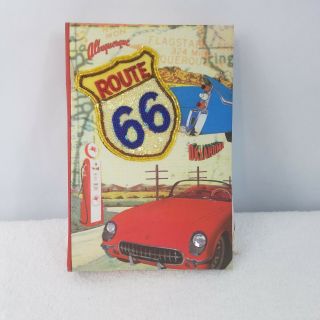 Vintage Route 66 Address Book Retro Beaded Bling Jeweled Fabric Covered