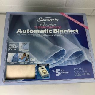 Vintage Sunbeam Electric Automatic Blanket Twin Size 62 " X 84 "