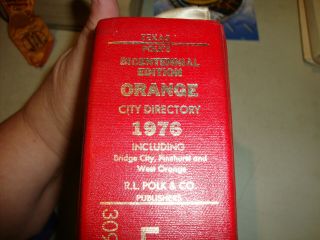 Vintage 1976 Orange,  Texas R L Polk City Directory Genealogical Reference Book