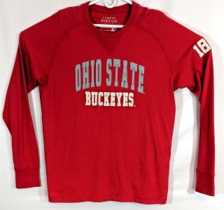 Ohio State Buckeyes Men’s Large Vintage Long Sleeve Tee Red Osu T - Shirt