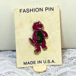 Vintage Barney The Purple Dinosaur Pin Back Brooch Nos 3/4 " Wide By 1 " Tall