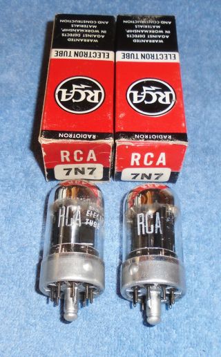 2 Nos Rca 7n7 Vacuum Tubes - 1950 