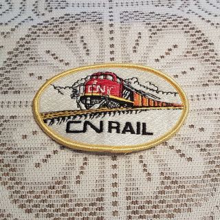 Vtg Cn Rail Badge Patch Applique Crest Sew Glue On Logo