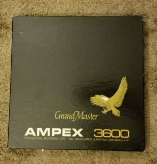 Ampex 1/4 " Grand Master Professional Recording Tape 10.  5 " Nab Metal Reel