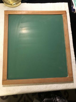 Vintage Chalkboard Wood Framed Green Teacher Board - 17 1/2” X 19 - 1/2”