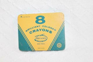Vintage Binney & Smith Brilliant Colored Crayons Tin