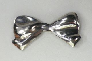 Vintage Taxco Mexico Tc - 80 925 Sterling Silver Puffy Bow Pin Brooch 18 Grams