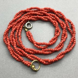 Lovely Double Strand Vintage Natural Coral Necklace