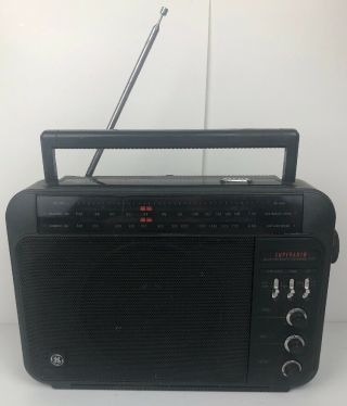 Vintage Ge Superadio Wide Band Long Range Model 7 - 2887a Radio Portable