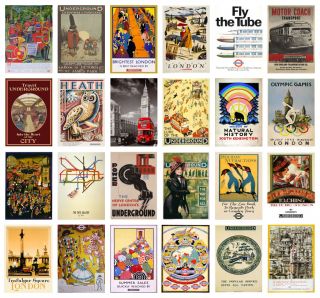 Vintage London Uk Retro Travel A4 A3 Posters 40 Designs Buy 1 Get 2