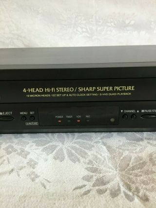 Sharp VHS VCR Player Recorder Video Cassette Tape HI FI Stereo VC - H960U 2