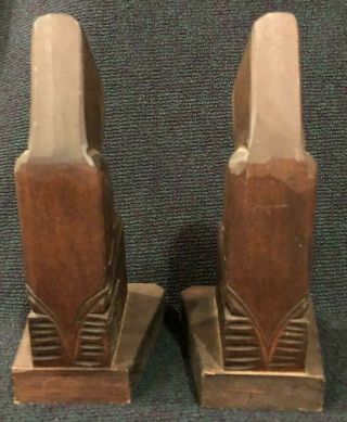 Set 2 Vintage Hand Carved Bible Reading Wooden Monk Priest Religious Bookends 8 