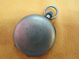 Vintage Helvetia Brevet 198 Swiss Military Silver Tone Pocket Watch - J7 4