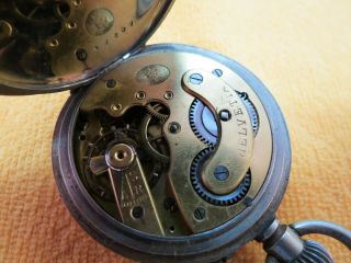 Vintage Helvetia Brevet 198 Swiss Military Silver Tone Pocket Watch - J7 6