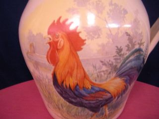 Stoneware USA VTG 1998 LG ROOSTER PITCHER Country Chicken Home & Garden Party 3