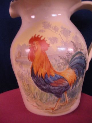 Stoneware USA VTG 1998 LG ROOSTER PITCHER Country Chicken Home & Garden Party 4