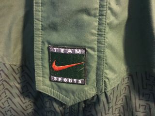 Vintage Nike University of Miami Hurricanes Men ' s Puffer Jacket Size Medium 2