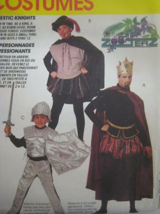 Vtg Mccalls 6720 Majestic Knights Medieval Costume Sewing Pattern Boy 7 - 8 Uncut