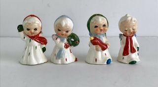 Vintage Caroling Salt And Pepper Shakers (set Of 4) Collectible