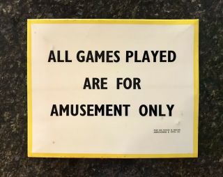 Vintage Abercrombie & Fitch Tin Game Room Sign