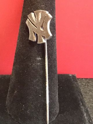 Vtg Sterling Silver York Yankees Logo Stick Pin 2.  42g
