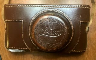 Vintage Leica Iiie Leather Camera Case -.