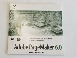 Vintage Adobe Pagemaker 6.  0 Deluxe Cd - Rom For Mac H4.  3