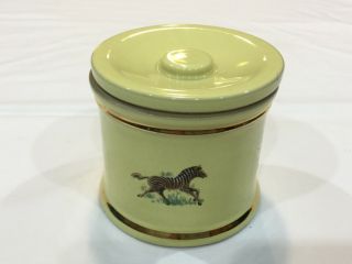 Denby African Safari Animals Pot With Lid,  Yellow Trinket Jar,  Jam Pot,  Vintage